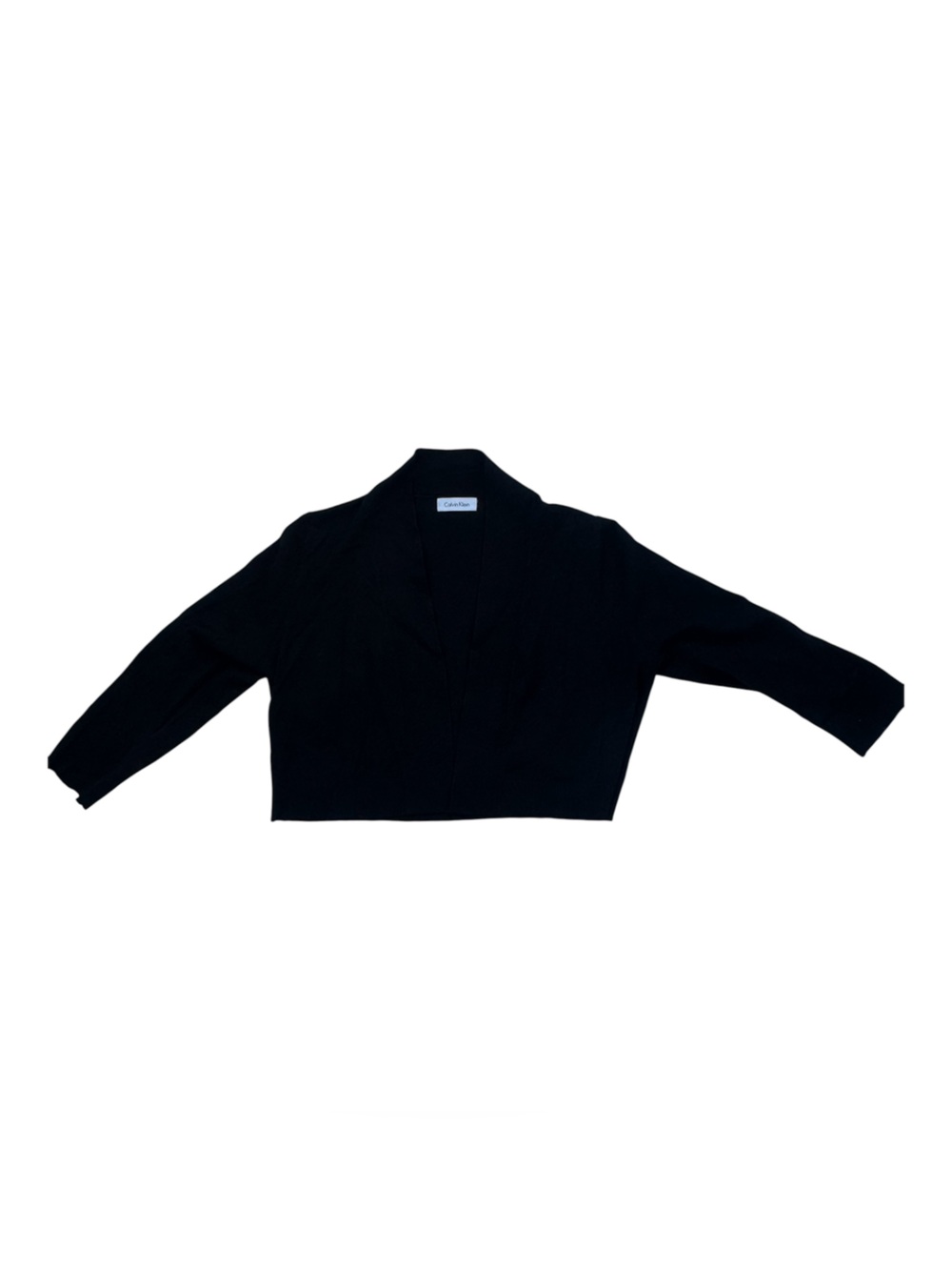 Calvin Klein Black Draped Open Front Cardigan Shrug Sweater